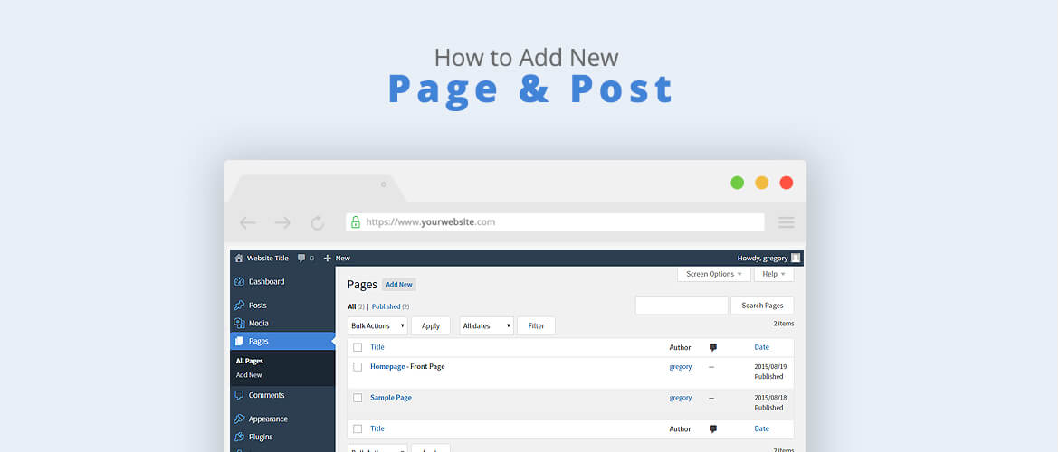How to add new page and post on WordPress?