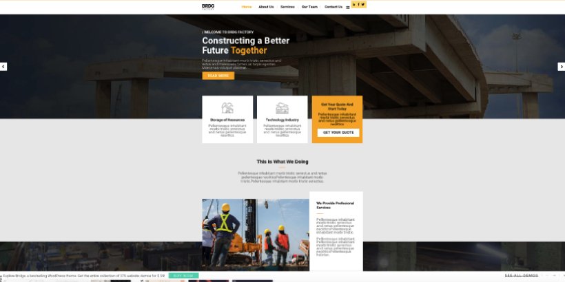 Bridge Premium Construction WordPress Themes