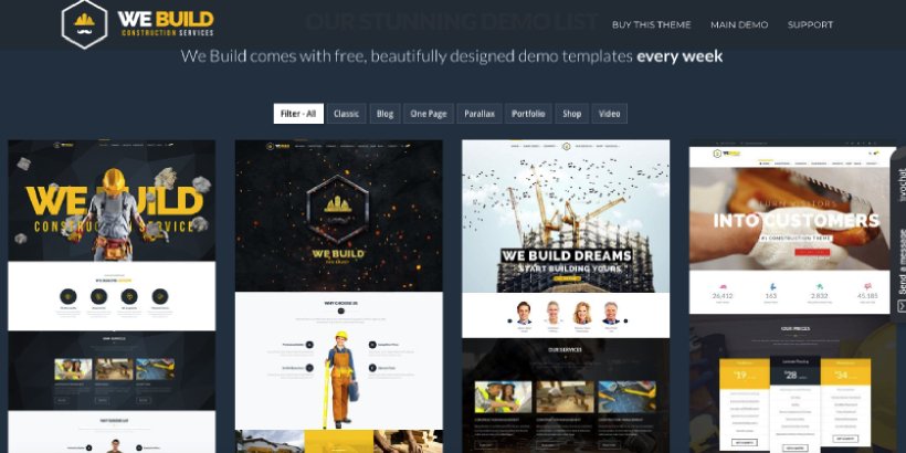 We Build Premium Construction WordPress Themes