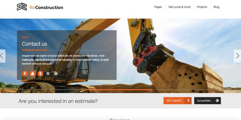 Reconstruction Premium Construction WordPress Themes 