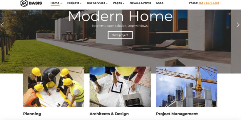 Basis Premium Construction WordPress Themes