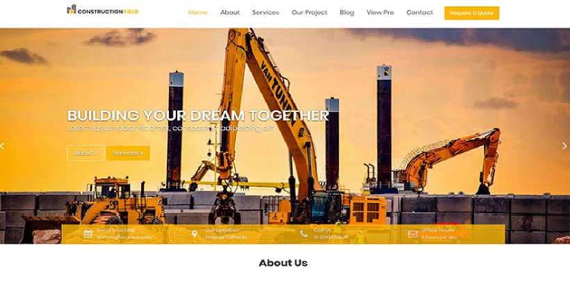 Construction Field Free Construction WordPress Themes