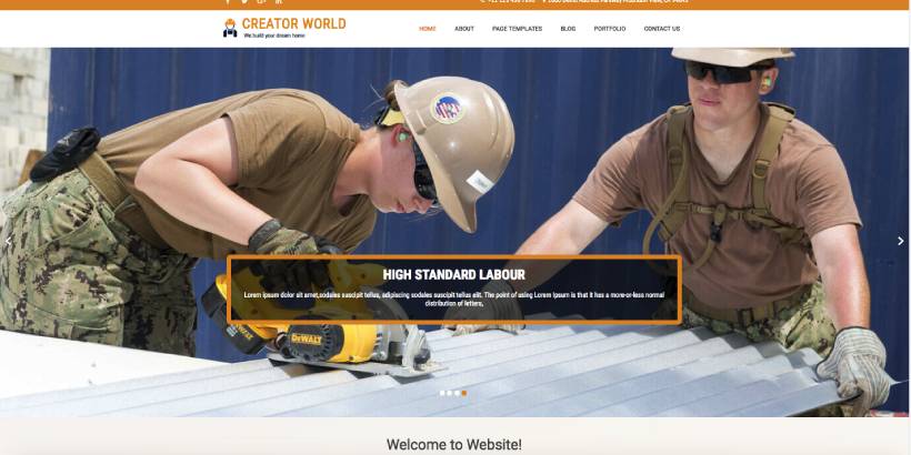 Creator World Free Construction WordPress Themes