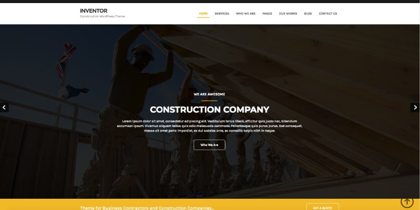 Inventor Free Construction WordPress Themes