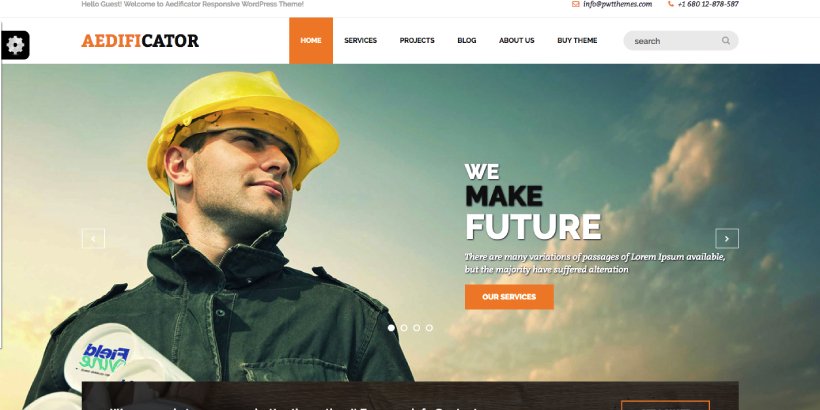 Aedificator Free Construction WordPress Themes