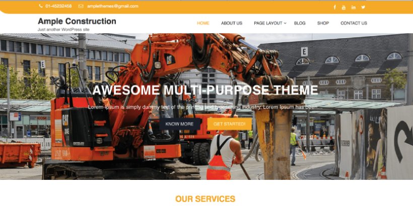 Ample Construction Free Construction WordPress Themes