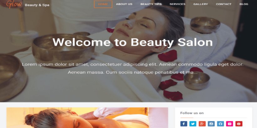 Glow Free Salon and Spa WordPress Themes