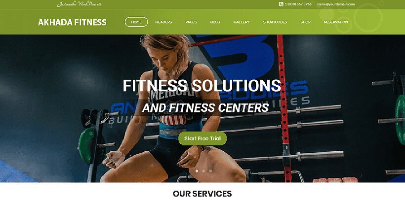 akhada free fitness wordpress themes