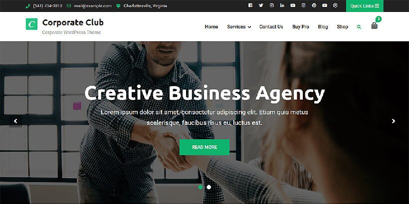 corporateclub free corporate wordpress themes