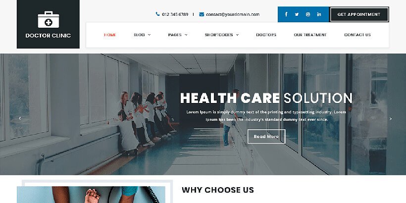 doctorclinic free medical wordpress themes