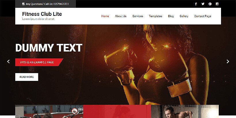 fitnessclub free fitness wordpress themes