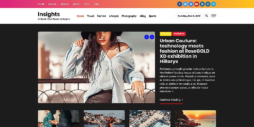 insights free photography wordpress themes