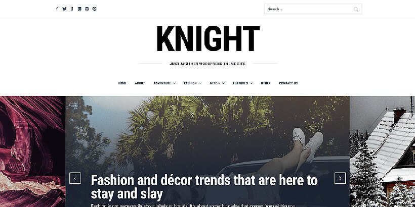 knight free photography wordpress themes