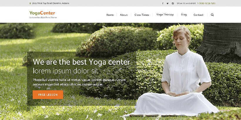 pranayama free fitness wordpress themes