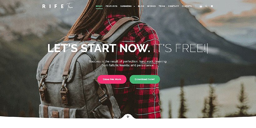 rife free photography wordpress themes