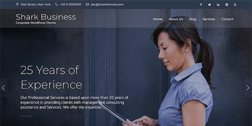 shark free corporate wordpress themes