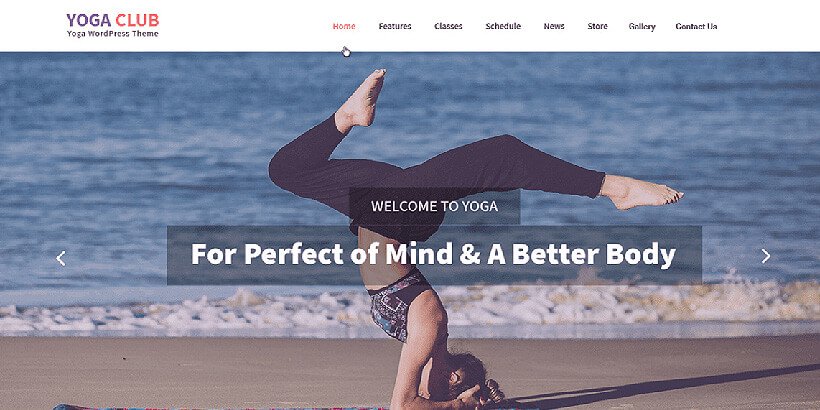 yogaclub free fitness wordpress themes