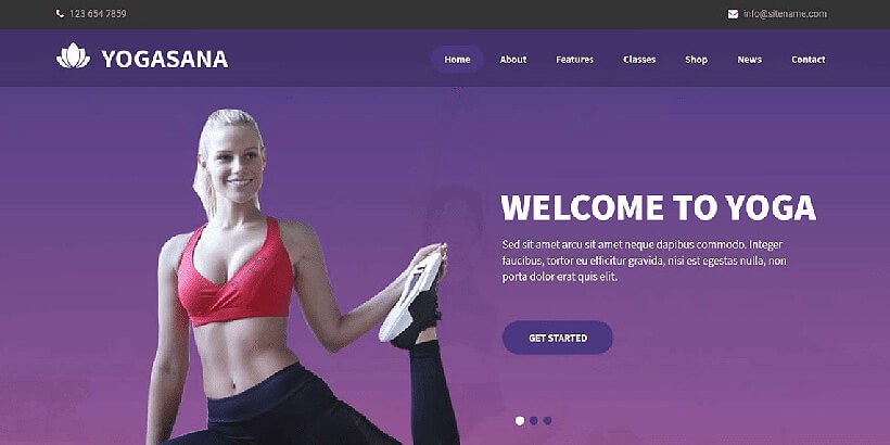 yogasna free fitness wordpress themes