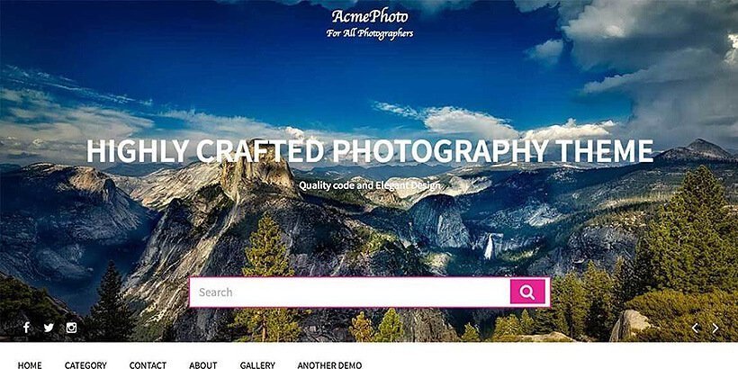 acmephoto free photography wordpress themes