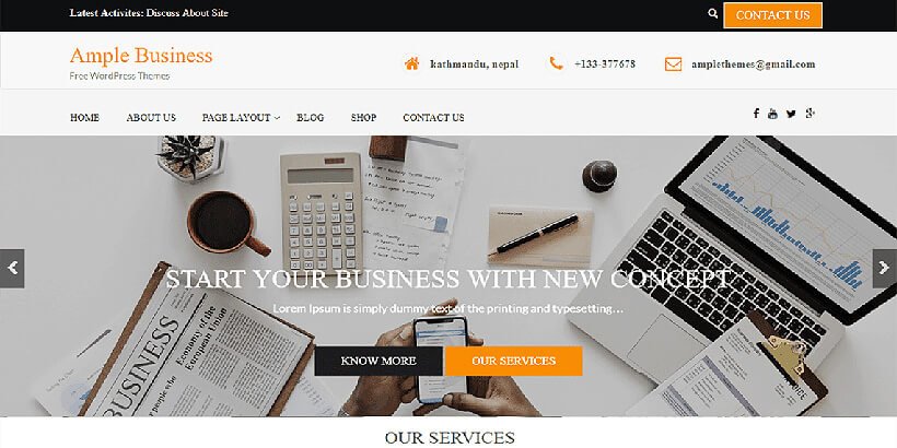 ample free business wordpress themes