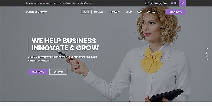 businessgravity free business wordpress themes