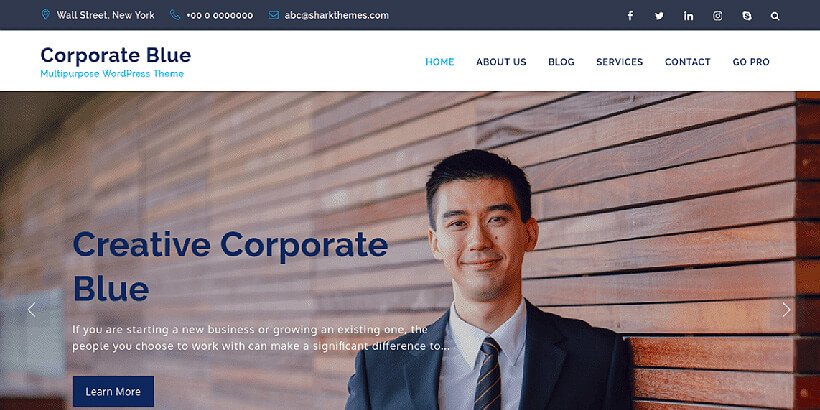 corporateblue free business wordpress themes