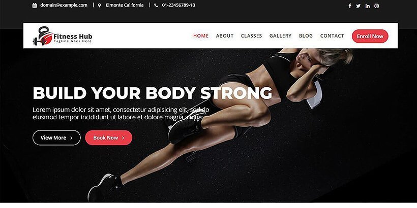 fitness hub free fitness wordpress themes