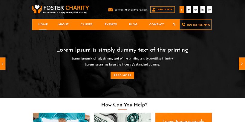 fostercharity free event wordpress themes