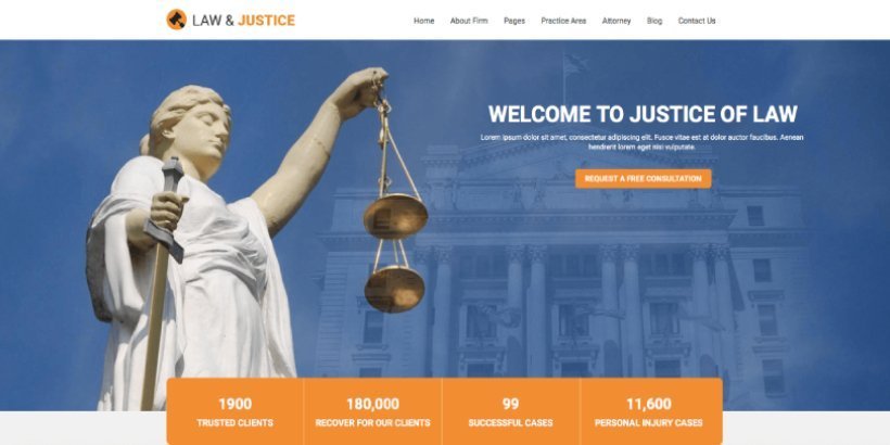 Justice free lawyers WordPress themes