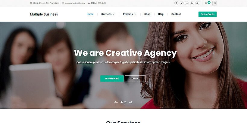 multiplebusiness free business wordpress themes