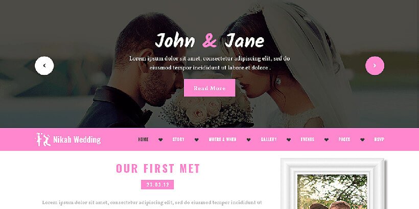 nikahwedding free event wordpress themes