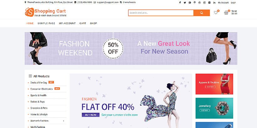 shoppingcart free woocommerce themes