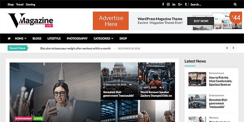 vmagazine free magazine wordpress themes