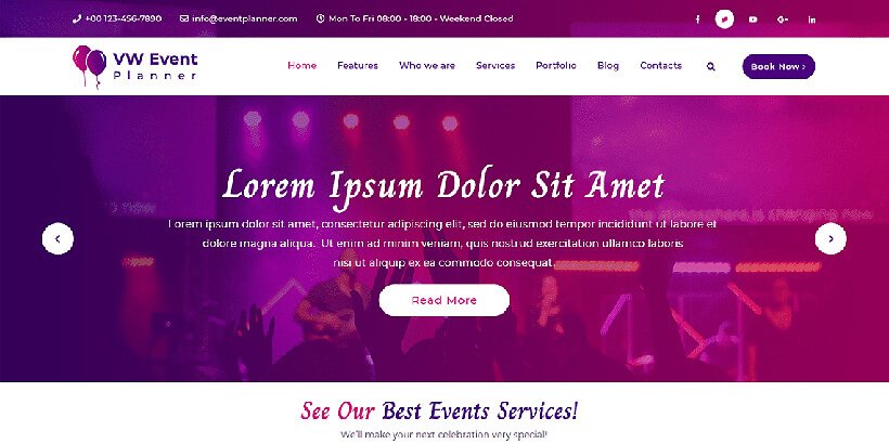 vwevent free event wordpress themes