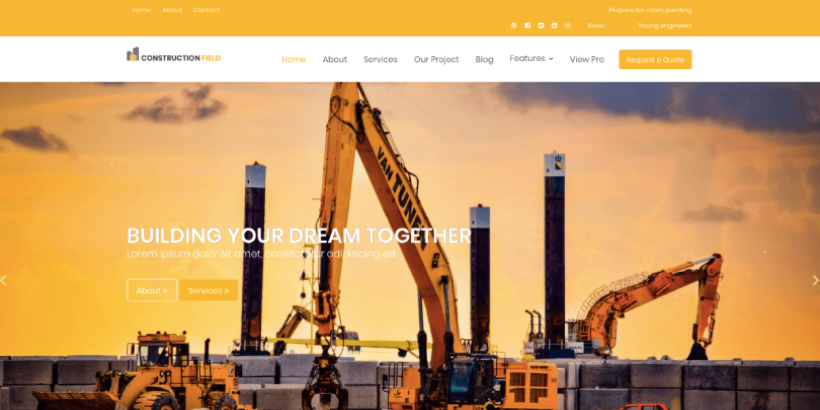 construction field free wordpress themes