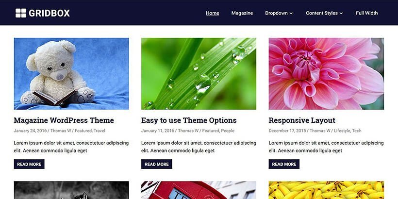 gridbox free wordpress masonry themes