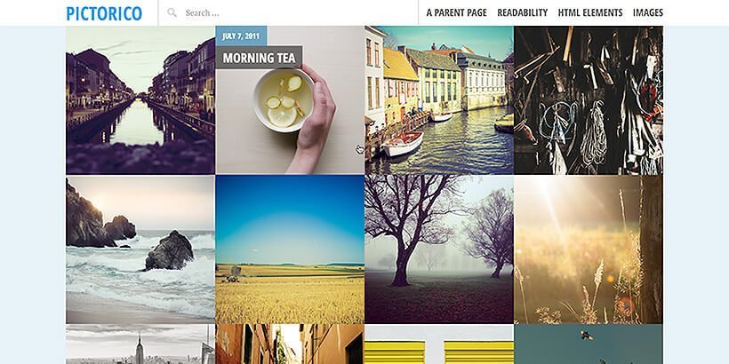 pictorico free wordpress masonry themes