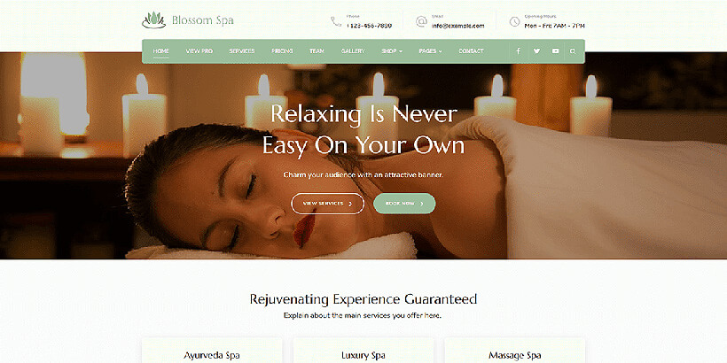 blossomspa free gutenberg compatible wordpress themes