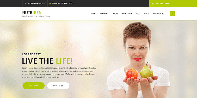 nutrigen free minimalist themes