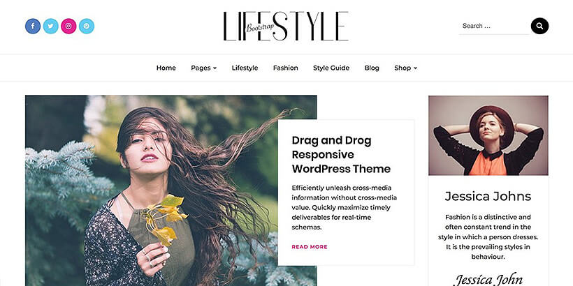 bootstrapblog free feminine wordpress themes