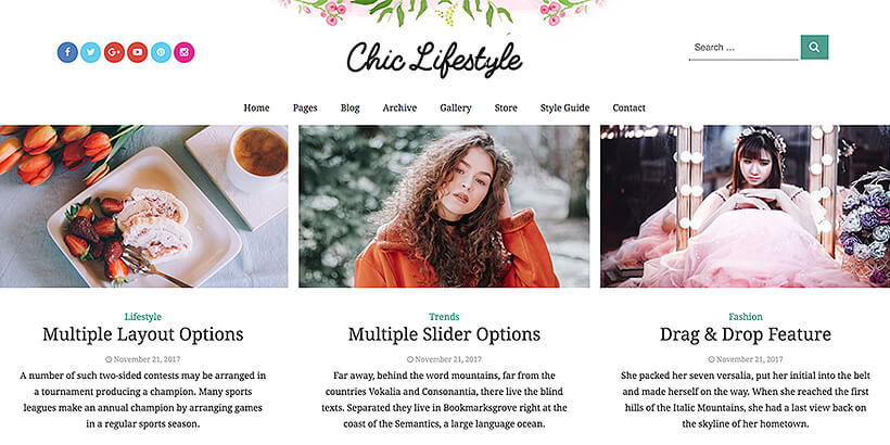 chic free lifestyle wordpress themes