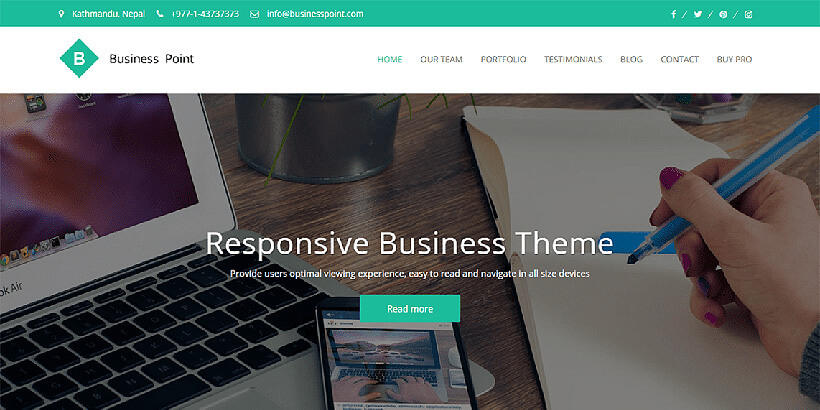 businesspoint free landing page wordpress themes