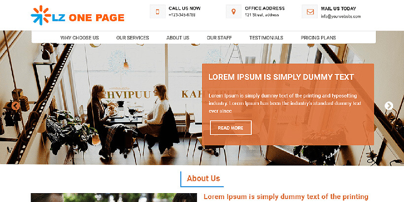 lzone free one page wordpress themes