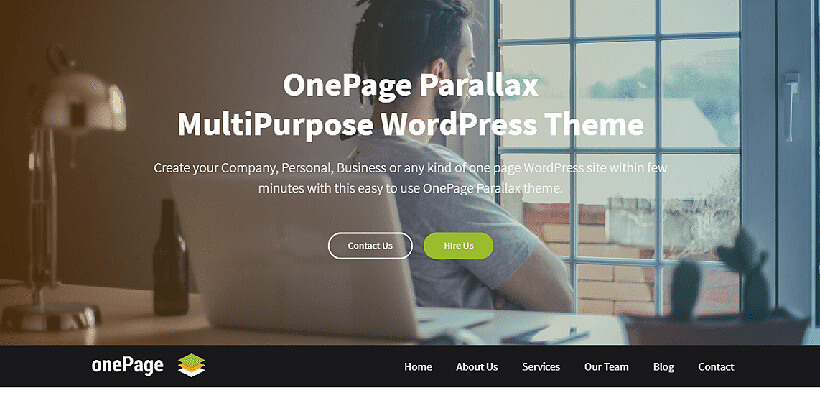 onepageparalax free one page wordpress themes