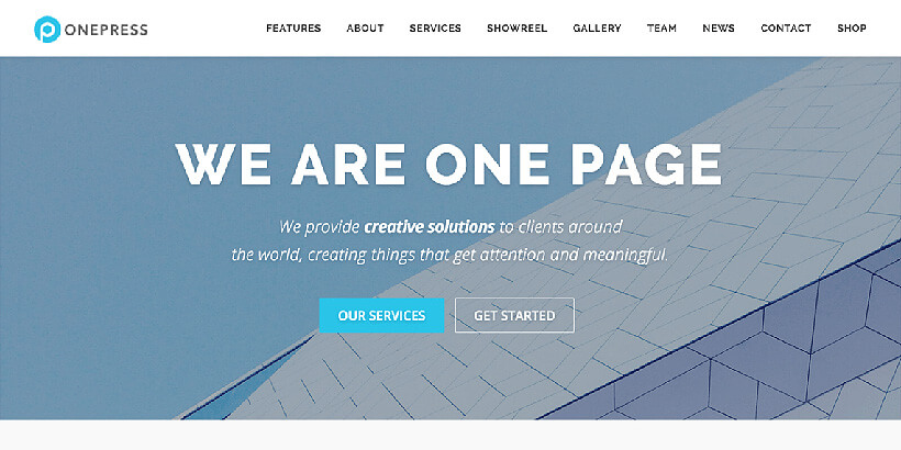 onepress free one page wordpress themes