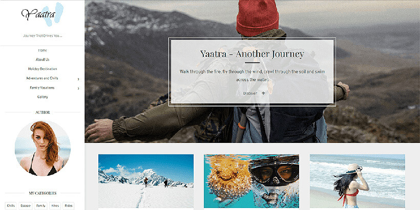 yaatra free landing page wordpress themes