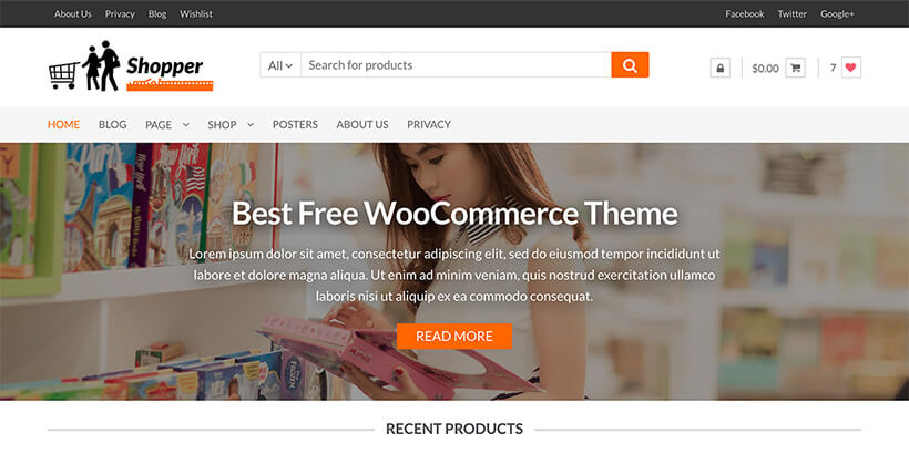 shopper free unique wordpress themes