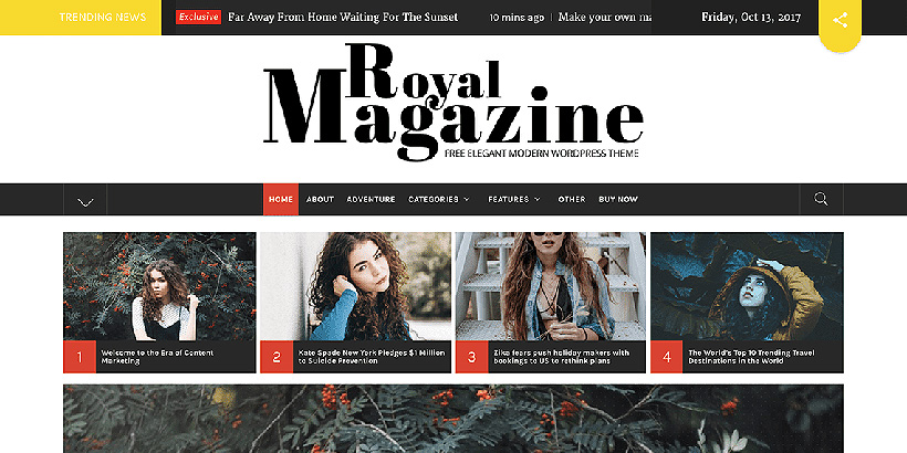 royal magazine free magazine wordpress themes