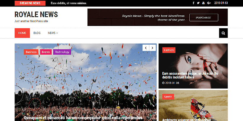 royalenews free magazine wordpress themes