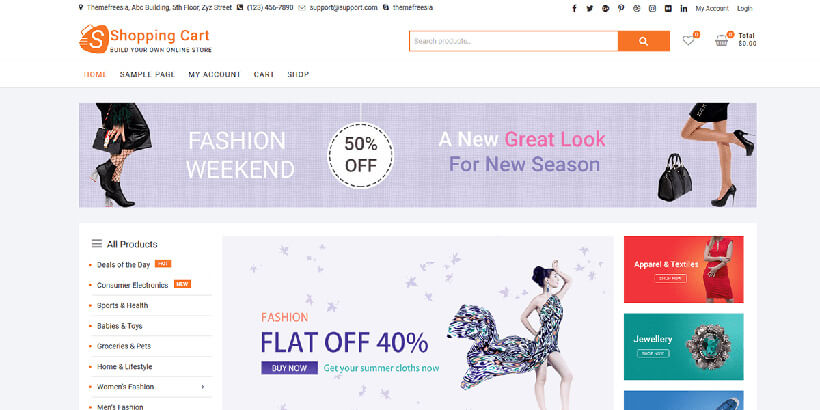 shoppingcart free wordpress themes